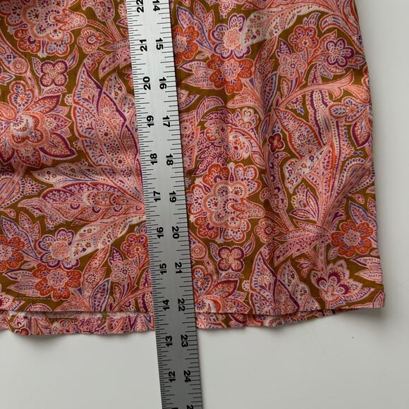 Sundance EUC Cotton Poplin Floral Lace Trim 1/2 Placket Popover Pink Blouse M - Picture 7 of 9